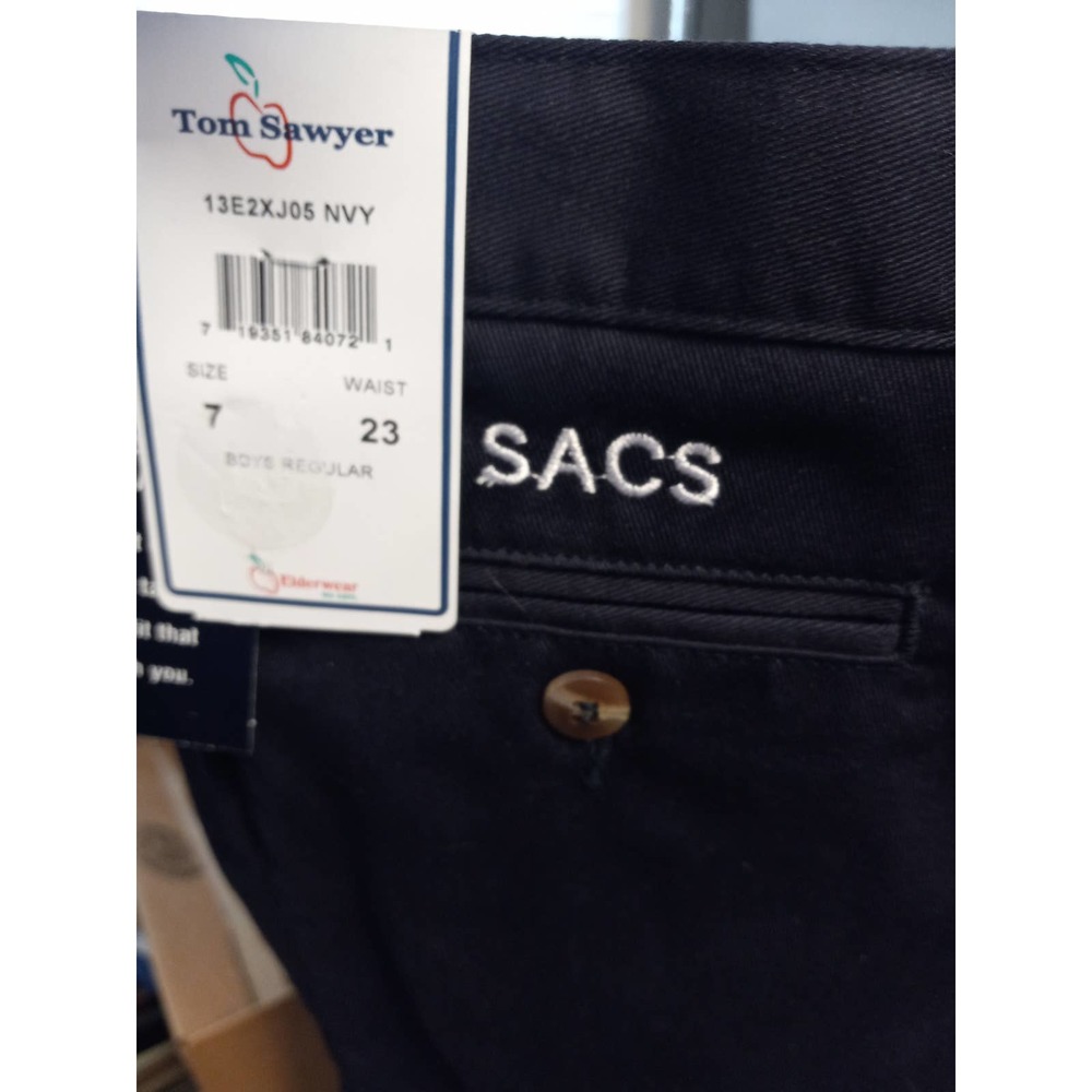 Tom Sawyer Black Boys School Uniform Pants Size 7 Reg NWT
